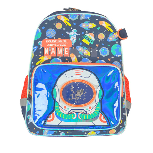 Space backpack for boys – perfect for school, nursery and day trips. Poppyplums.