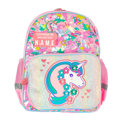 Customise Name Kids Backpack - Unicorn - Girls