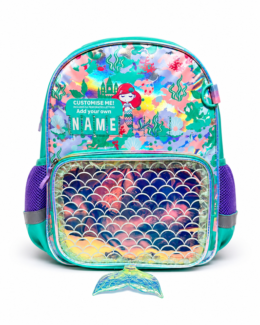 Poppyplums personalised large school backpack for girls – custom name edition.