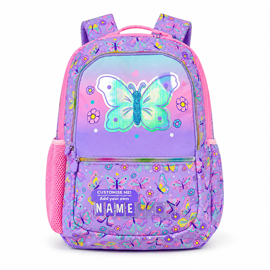 Poppyplums butterfly backpack for girls – durable and lightweight for school and everyday use.
